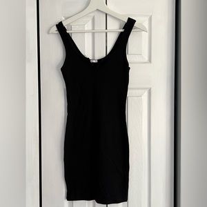 Garage Black Ribbed Mini Dress